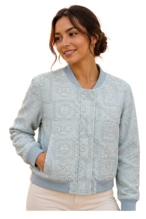 Bomber de Jeans Bordado
