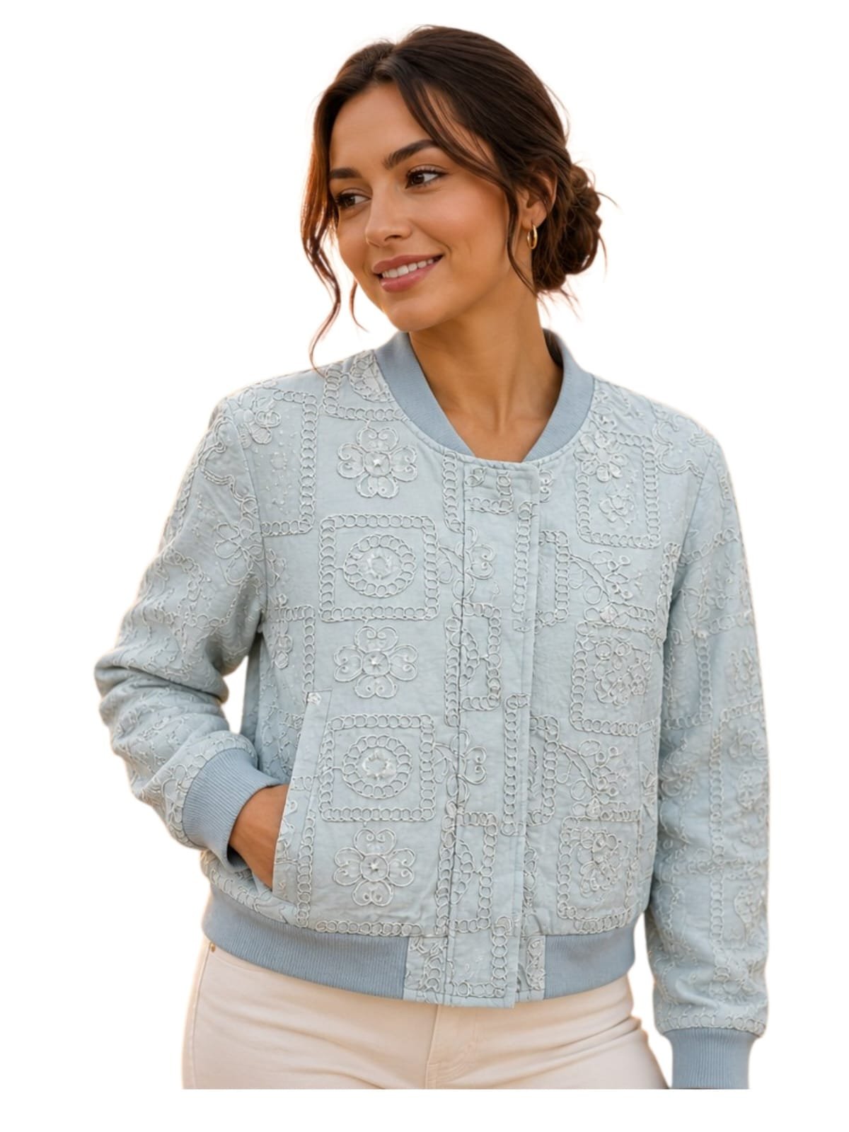 Bomber de Jeans Bordado